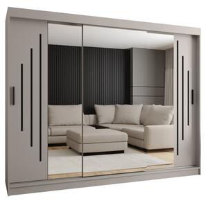 Szafa przesuwna z lustrem garderoba Rubino Y2 250 wys. 200 cm kaszmir