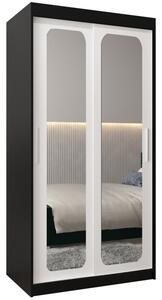 Szafa przesuwna garderoba Promo T3 100 wys. 200 cm czarny + czarny