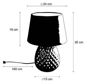 Klasyczna lampa stołowa brązowa 35 cm - Betty Oswietlenie wewnetrzne