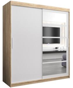 Szafa przesuwna garderoba Roma 1 180 wys. 200 cm sonoma + biaÅy