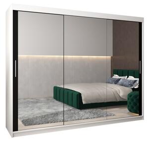 Szafa przesuwna garderoba Tokyo 3 250 wys. 200 cm biaÅy + czarny