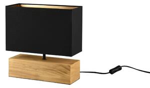 Czarno-naturalna lampa stołowa z tekstylnym kloszem (wysokość 30 cm) Woody – Reality