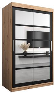 Szafa przesuwna garderoba Roma 2 120 wys. 200 cm artisan + czarny
