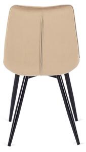 Beżowe nowoczesne krzesło welurowe - Vano