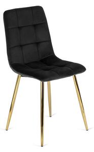 Czarne nowoczesne krzesło welurowe - Azlo