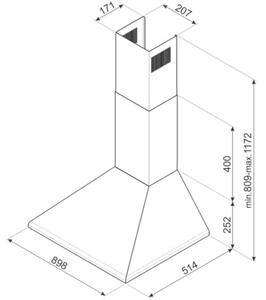 Okap SMEG KSED95PE Kremowy 65dB klasa B