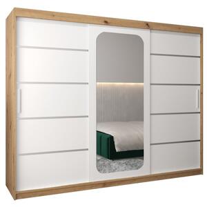 Szafa przesuwna garderoba Promo V2 250 wys. 200 cm artisan + biaÅy