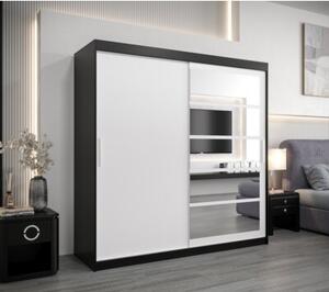 Szafa przesuwna garderoba Roma 1 200 wys. 200 cm czarny + czarny