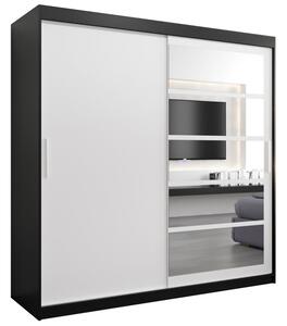 Szafa przesuwna garderoba Roma 1 200 wys. 200 cm czarny + czarny