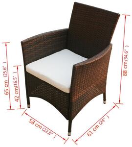 Komplet brązowych krzeseł ogrodowych - Galippe