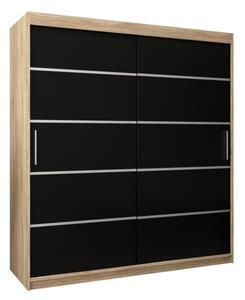 Szafa przesuwna garderoba Verona 1 180 wys. 200 cm sonoma + czarny
