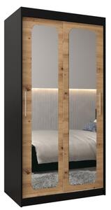Szafa przesuwna garderoba Promo T3 100 wys. 200 cm czarny + artisan