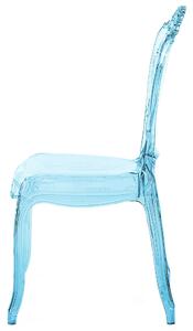 Zestaw 2 krzeseł do jadalni sztaplowane z wysokim oparciem niebieski Vermont Beliani