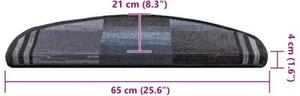 Samoprzylepne nakÅadki na schody 10 szt. 65x21x4cm czarno-szare