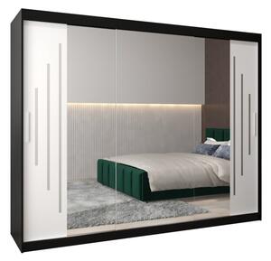 Szafa przesuwna garderoba York 2 250 wys. 200 cm czarny + czarny