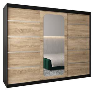 Szafa przesuwna garderoba Promo V2 250 wys. 200 cm czarny + sonoma