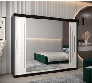 Szafa przesuwna garderoba York 2 250 wys. 200 cm czarny + czarny