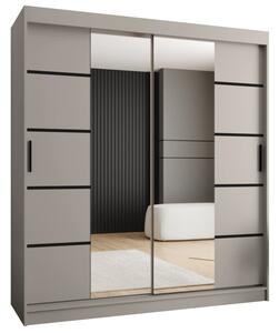 Szafa przesuwna z lustrem garderoba Rubino V4 180 wys. 200 cm kaszmir