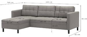 Sofa narożna z funkcja spania do salonu + pufa - granatowy