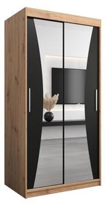 Szafa przesuwna garderoba Monaco 100 wys. 200 cm artisan + czarny
