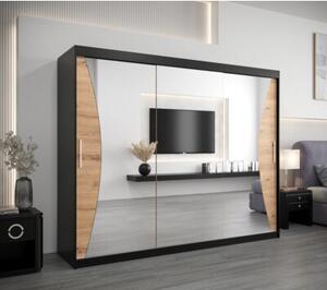 Szafa przesuwna garderoba Monaco 250 wys. 200 cm czarny + artisan