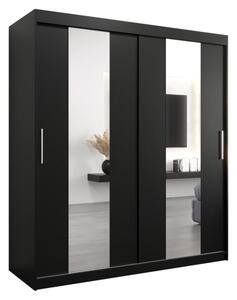 Szafa przesuwna garderoba Pole 180 wys. 200 cm czarny + czarny