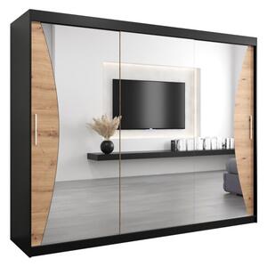 Szafa przesuwna garderoba Monaco 250 wys. 200 cm czarny + artisan