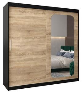 Szafa przesuwna garderoba Promo T2 200 wys. 200 cm czarny + sonoma