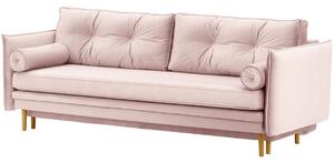 Sofa do salonu z funkcją spania - pudrowy róż