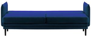 Kanapa z funkcją spania pojemnik na pościel - niebieska