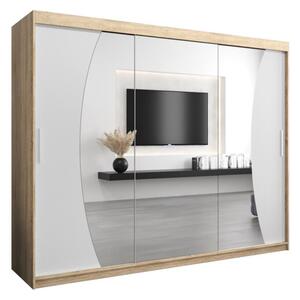 Szafa przesuwna garderoba Wave 250 wys. 200 cm sonoma + biaÅy