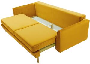 Sofa rozkładana z funkcją spania - musztardowa