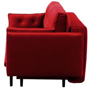Sofa z funkcją spania + poduszki - czerwona