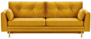 Sofa rozkładana z funkcją spania - musztardowa