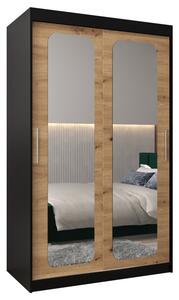 Szafa przesuwna garderoba Promo T3 120 wys. 200 cm czarny + artisan