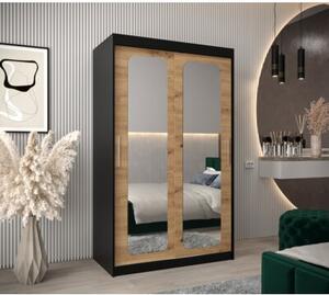 Szafa przesuwna garderoba Promo T3 120 wys. 200 cm czarny + artisan