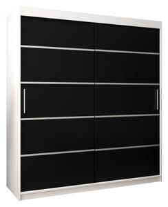 Szafa przesuwna garderoba Verona 1 180 wys. 200 cm biaÅy + czarny