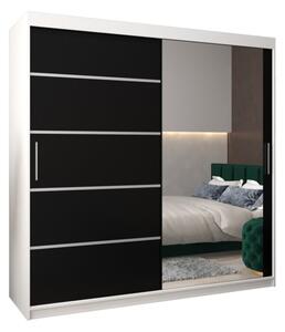 Szafa przesuwna garderoba Verona 2 200 wys. 200 cm biaÅy + czarny