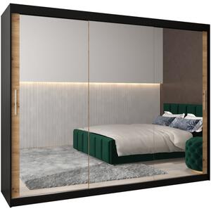 Szafa przesuwna garderoba Tokyo 3 250 wys. 200 cm czarny + artisan