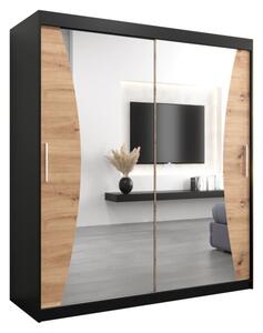 Szafa przesuwna garderoba Monaco 180 wys. 200 cm czarny + artisan