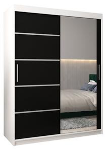 Szafa przesuwna garderoba Verona 2 150 wys. 200 cm biaÅy + czarny