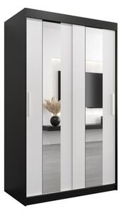 Szafa przesuwna garderoba Pole 120 wys. 200 cm czarny + czarny
