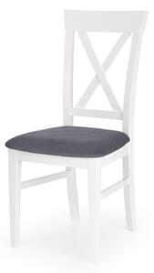 Tapicerowane krzesło drewniane Bergamo do jadalni, białe