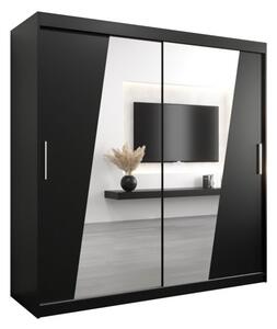 Szafa przesuwna garderoba Rhomb 200 wys. 200 cm czarny + czarny