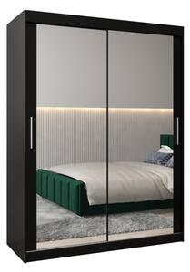 Szafa przesuwna garderoba Tokyo 3 150 wys. 200 cm czarny + czarny