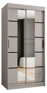 Szafa przesuwna z lustrem garderoba Rubino V4 100 wys. 200 cm kaszmir