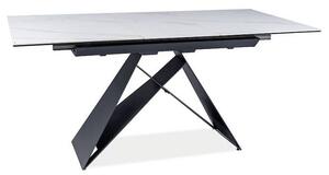 Stół rozkładany WESTIN SC biały efekt marmuru/czarny 80x120(160) SIGNAL WESTINSCB120