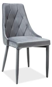 Krzesło TRIX VELVET tapicerowane aksamitne szare Signal TRIXSZV