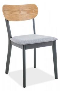 Krzesło Vitro drewniane z szarym siedziskiem Signal VITROGRDSZ