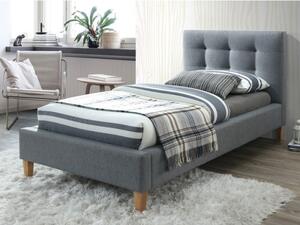 Łóżko jednoosobowe tapicerowane szare TEXAS 90x200 Signal TEXAS90SZ TEXAS90SZ, Materac: Bez materaca